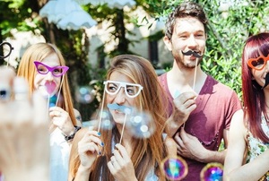 friends at fun summer party