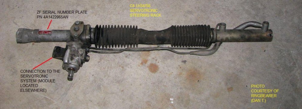 The typical Audi steering rack with variable assist