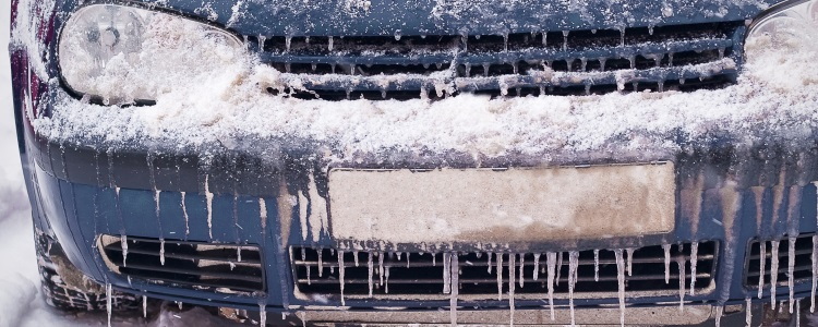 freezing weather, frozen car