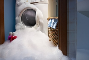 A leaking washing machine.