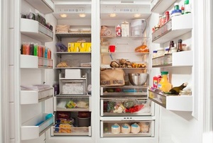 organized refrigerator and freezer appliance
