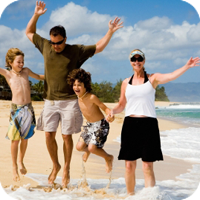 image of group of beach on beach. 