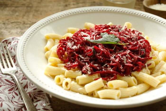 beets over noodles