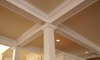 Molding against a beige ceiling
