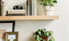 shelving with plants and other decor pieces