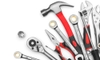 tool set arrayed on a white background