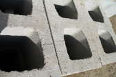 A close-up image of concrete blocks. 