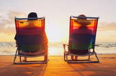 Two beach chairs.