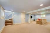 Finished basement with carpet