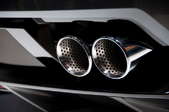 Chrome car exhaust pipes.