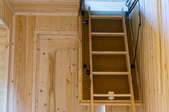 a pull-down wooden attic stairway