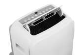 A portable air conditioner against a white background.