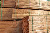 Bundles of lumber.