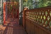 Wood fence and metal gate