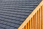Roof slates seen from an angle.