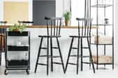 two barstools in a clean, stylish kitchen