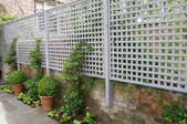 White lattice fence