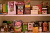 pantry shelves full of items