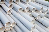 PVC pipes stacked together