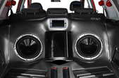 large car audio system from the trunk
