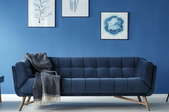 contemporary living room with 2020 classic blue design