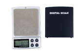 A digital pocket scale on a white background.