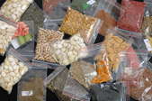 seeds stored in small plastic bags