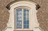 exterior view of arched window
