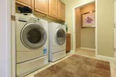 A front loading washer and dryer.