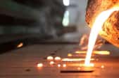 molten metal pouring into molds