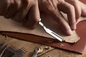Cutting leather with a special tool