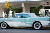 light blue classic car