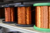 Rolls of copper wire.