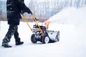 A snowblower being used. 