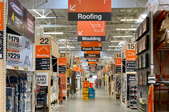 shopping aisle in Home Depot