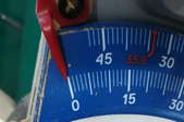 the measurement meter of a miter saw