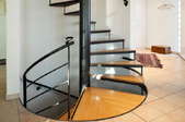spiral staircase inside a modern home