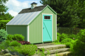 A green shed.