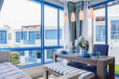 elegant interior design with blue elements