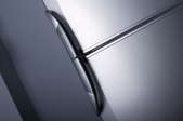 A close-up of a refrigerator door.