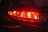 closeup of a red tail light
