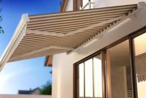 Awning protruding from a building