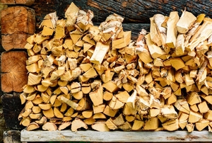 pile of split logs