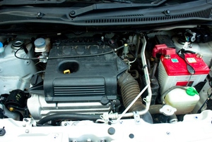 A block heater in a car engine.