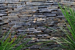 A slate wall.
