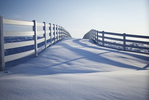 a bridge covered in snow