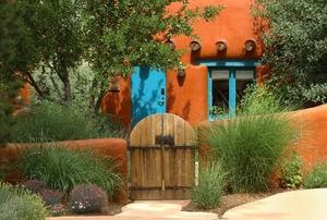 A desert house with front yard landscaping.
