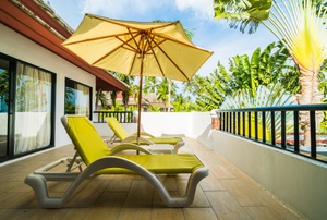 Chairs with covers.