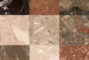 nine-square marble tile pattern