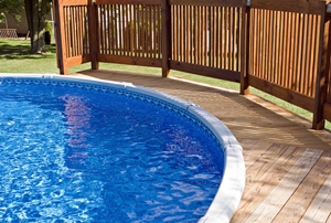 An above ground pool.